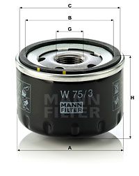 MFW753 MANN Масляный фильтр для DACIA SANDERO