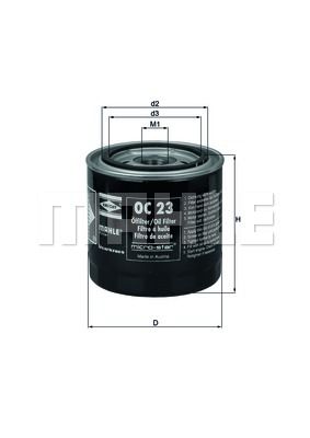OC23 KNECHT Масляный фильтр для GAZ GAZELLE